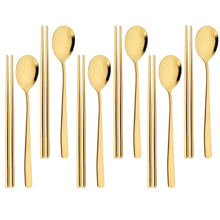 304 ensemble de couverts en acier inoxydable bâtons de Sushi cuillères à dîner