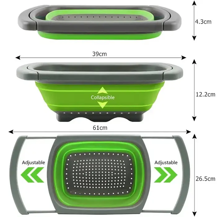 LMETJMA passoire pliable avec poignées extensibles passoire au-dessus de l'évier passoire à fruits e