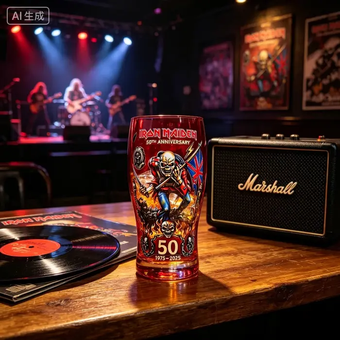 Verre à bière sur le thème des groupes de rock
