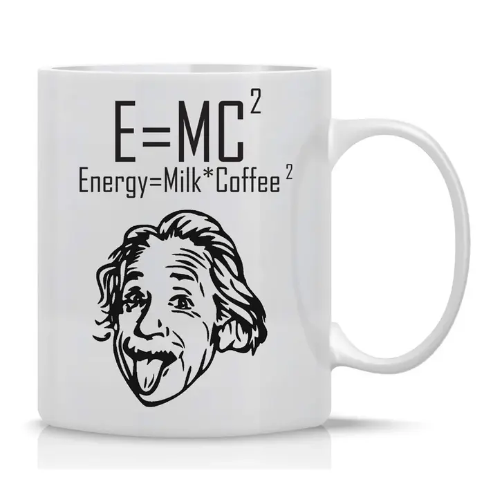 Tasse à café en céramique amusante, ensemble de tasses à café, standard, cadeau unique, urgence, cadeaux d'anniversaire, E = MC2 ", ENERGY = MILK X COFFEE2, amis