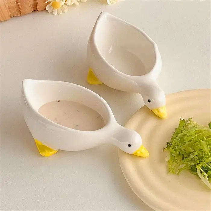 Plat d'assaisonnement de canard en céramique 2 pièces