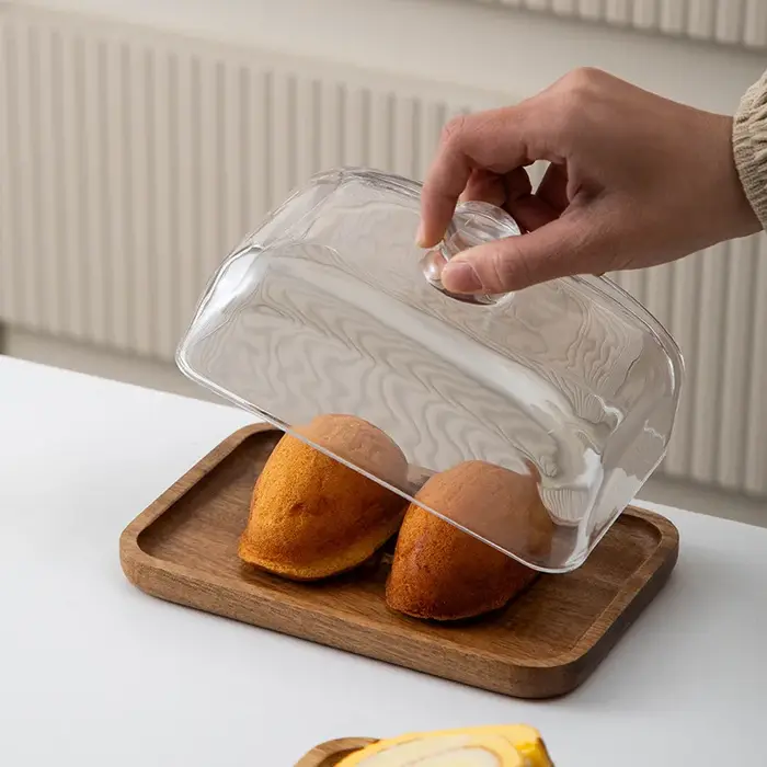 Assiette à gâteau en bambou et bois