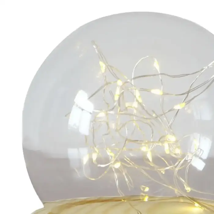 Cloche en forme de dôme en verre transparent avec Base en bois