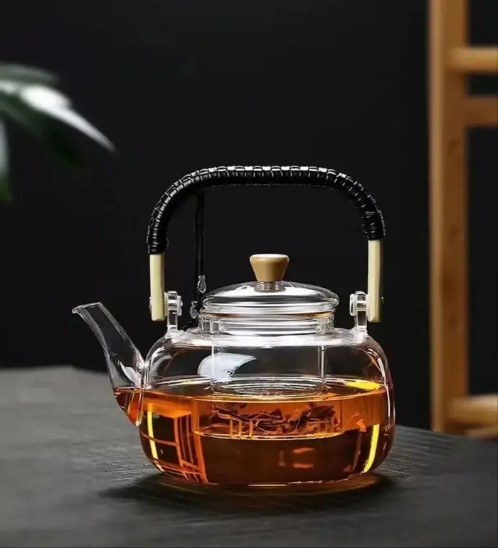 Théière Chauffante et Chauffante, Service à Thé Ménager, Bouilloire en Verre