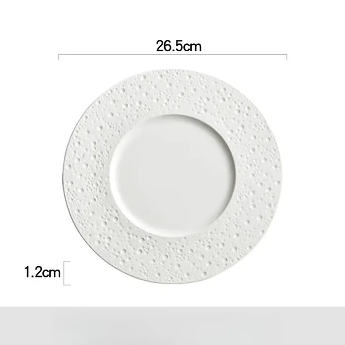 Vaisselle blanche pure assiette à Steak Cuisine occidentale usage domestique pâtes italiennes