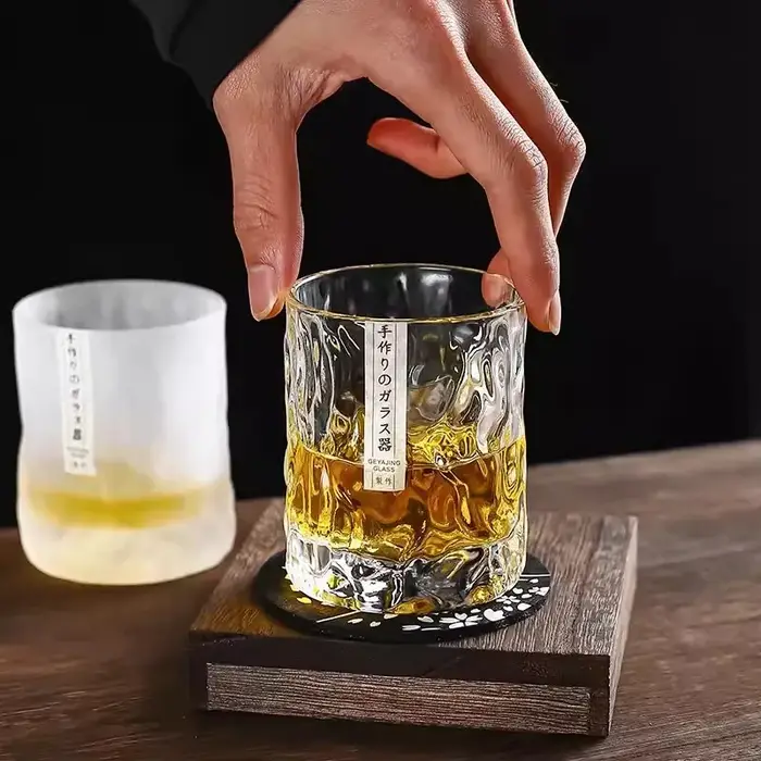 Optique-Verres à vin en cristal de marteau de style japonais
