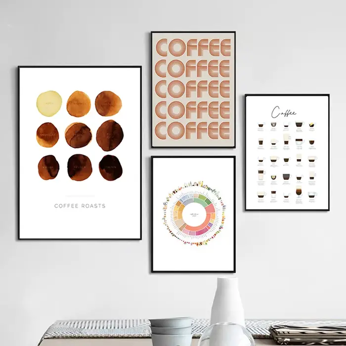Affiche de toile de peinture de Guide de café décor mural de cuisine