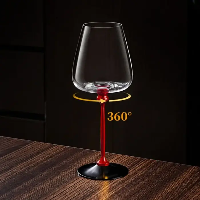 Verres à vin en verre rotatif transparent avancé