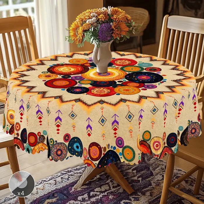 1 pièce de nappe imprimée sur le thème de la ferme rétro bohème
