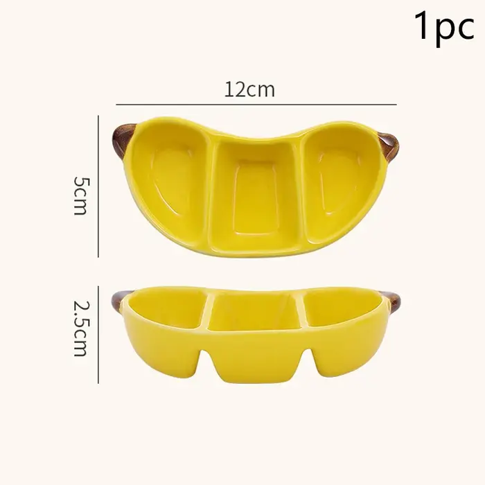 Plat en porcelaine créatif de Style coréen, mignon en forme de Fruit, vaisselle de ménage en céramiq