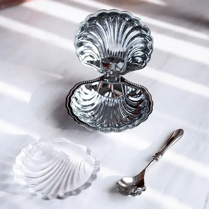 Assiette de fruits de coquille européenne en acier inoxydable