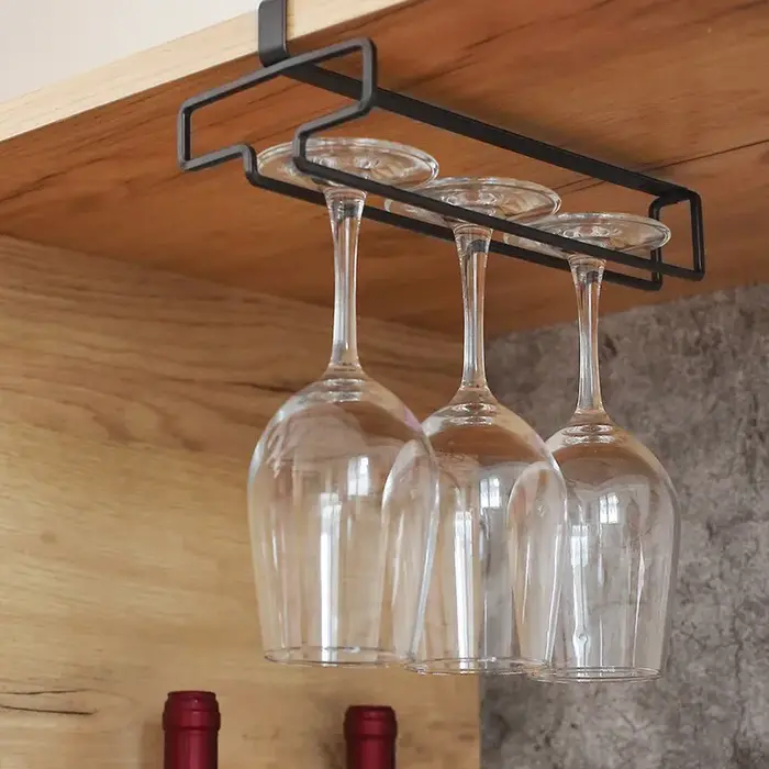 Support de rangement suspendu pour verres à vin rouge