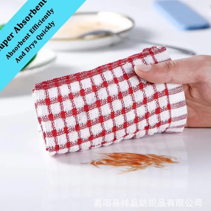 1/6 pièces serviettes à thé en éponge