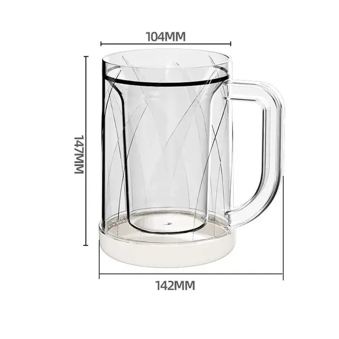 Verre à double couche pour la maison avec poignée