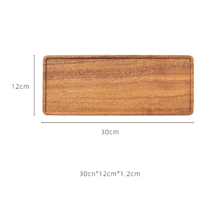 Musowood-Assiette de service en bois rectangulaire