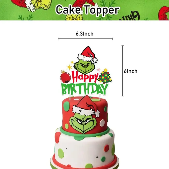 Vaisselle de fête d'anniversaire Grinch de noël