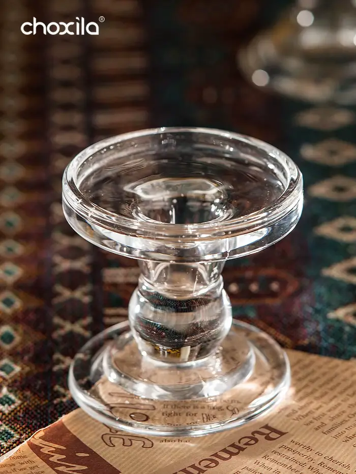 Bougeoir en verre 1 pièce