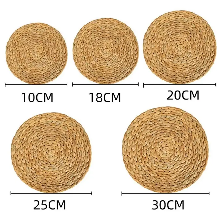 Sets de Table Tissés en Rotin et Paille Naturelle
