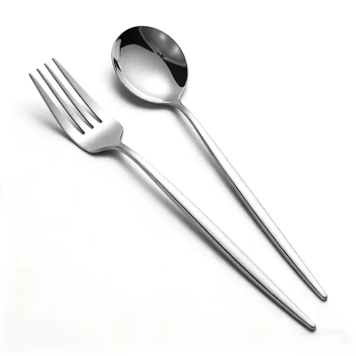 Ensemble de couverts en acier inoxydable argenté de 12/24 pièces