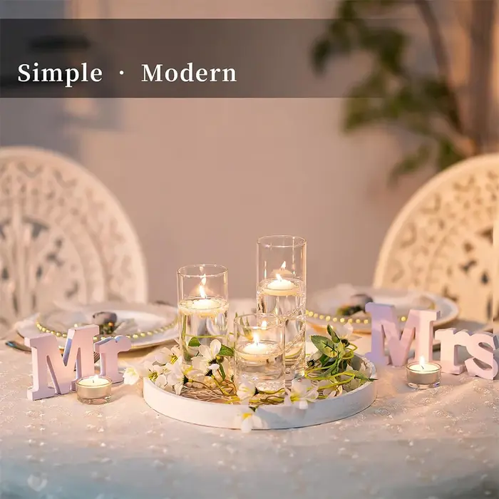 Vases cylindriques en verre transparent de 4, 6 et 8 pouces pour centres de table, supports pour bou