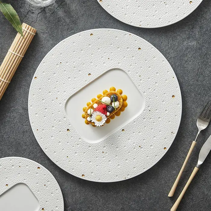 Assiette ronde créative en céramique de Style nordique