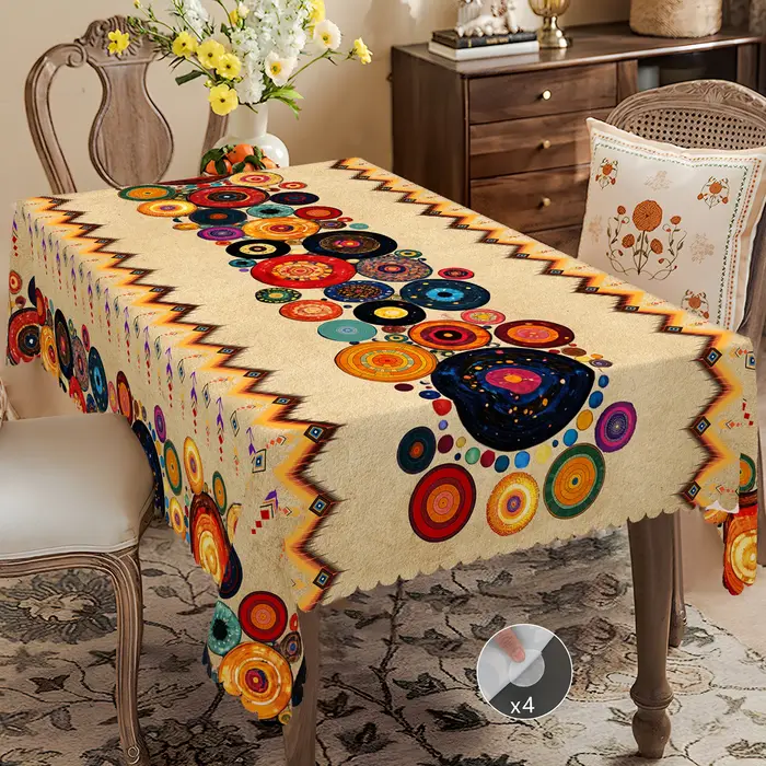 1 pièce de nappe imprimée sur le thème de la ferme rétro bohème