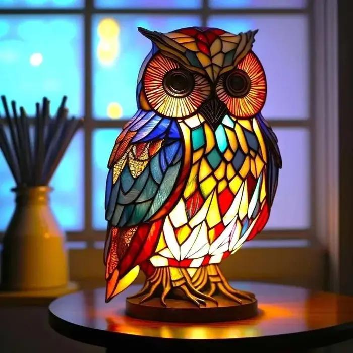 Lampe de Table en verre peint en résine créative