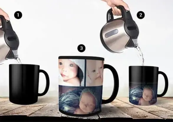 Personnalisez votre propre tasse à couleur changeante de conception