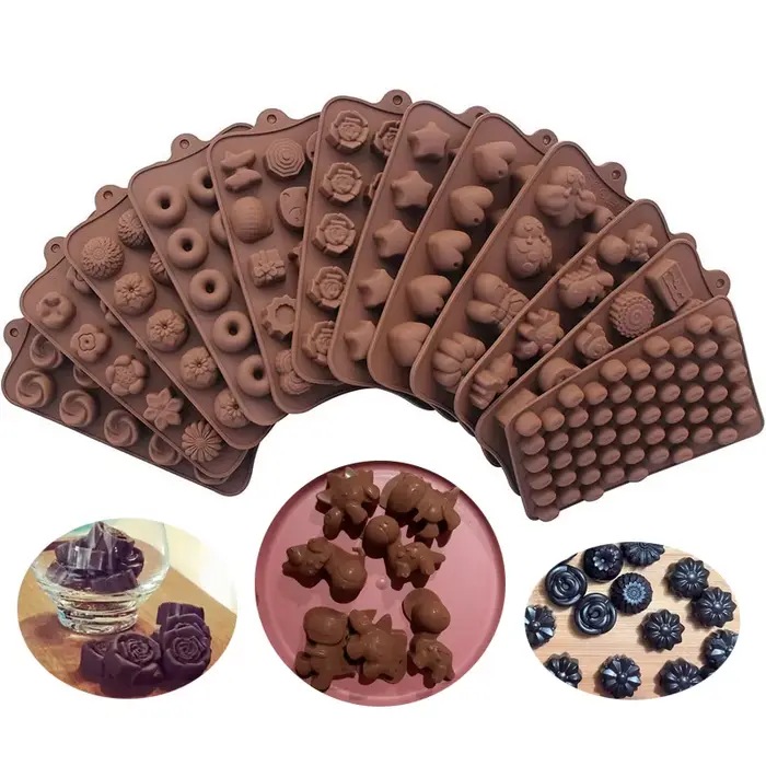 Moule à chocolat fait à la main, gelée de bonbons, Pudding, fleur, Animal, cœur, moules en Silicone,