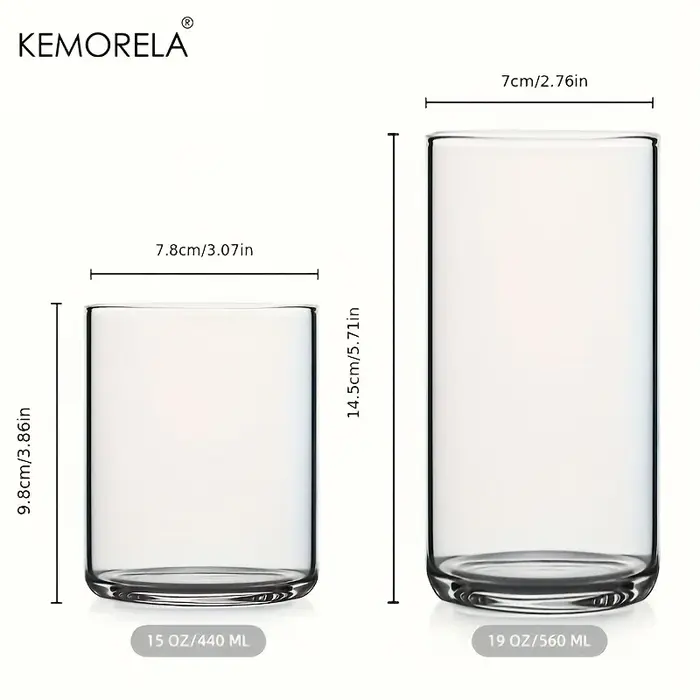 Ensemble de verres à boire en Borosilicate sans BPA
