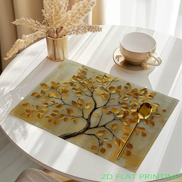 Sets de table imprimés feuilles d'or