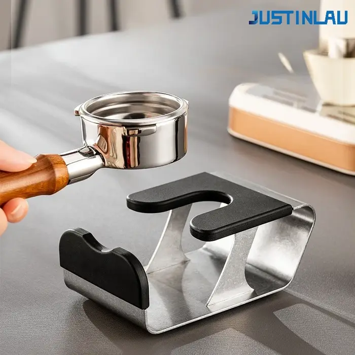 JUSTINLAU Station de tamping pour café expresso en acier inoxydable