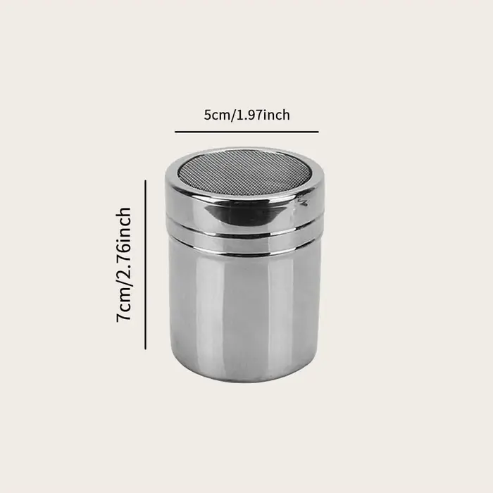 1 pc-argent acier inoxydable maille tube type plumeurs dépoussiérage salière pot à épices sel sucre poivre Shaker boîte cacao glaçage poudre