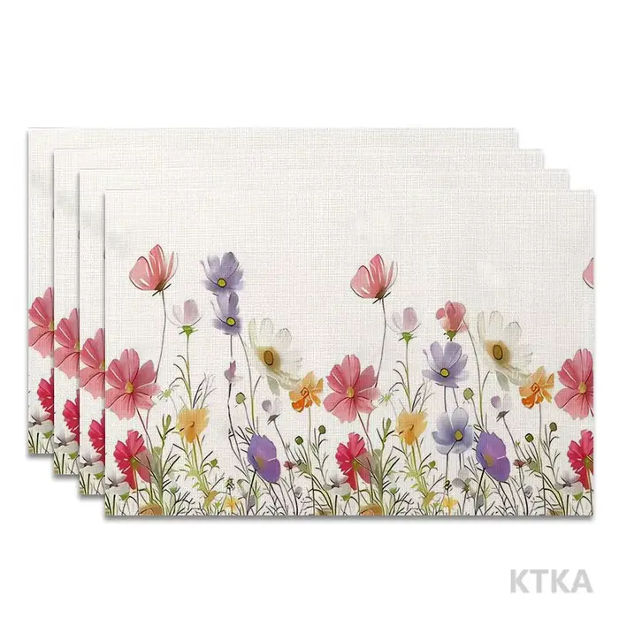 4 pièces, petits sets de table floraux de style Ins, les meilleurs sets de table, lavables, adaptés 