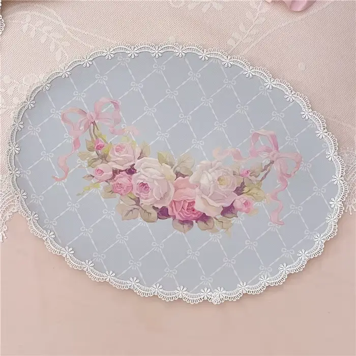 Set de Table Vintage Européen en Dentelle et Cuir avec Nministériels