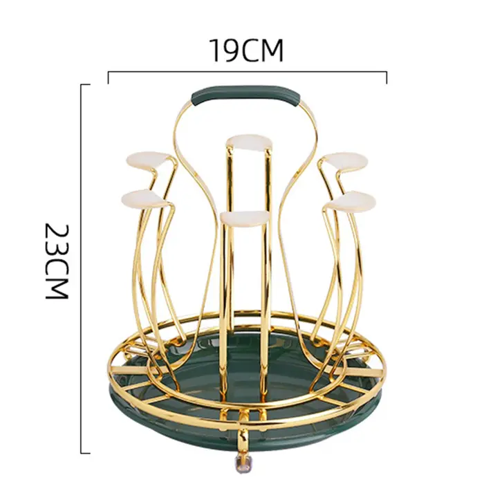 Rangement de gobelets en verre en métal de forme ronde T1