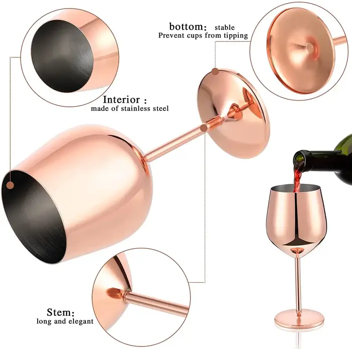 Lot de 6 verres à vin incassables à 4/2 tiges