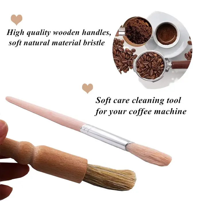 Le Kit de brosses à expresso professionnelles comprend une brosse de nettoyage de Machine de moulin à café en bois