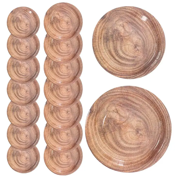 Assiettes en papier à Grain de bois