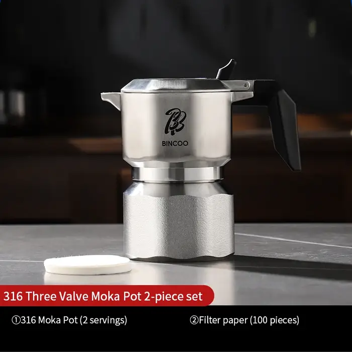 Bincoo trois vannes 316 acier inoxydable moka Pot 3.0pa concentré italien Extraction cafetière ménag