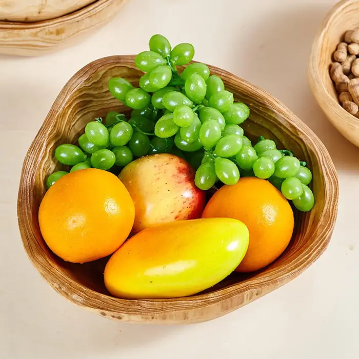 Bol à salade rustique en bois naturel