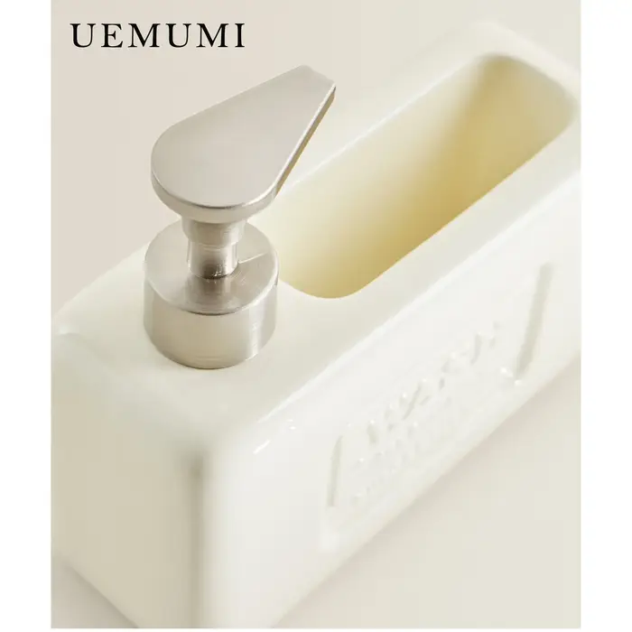 Distributeur de liquide réutilisable en céramique Beige de luxe