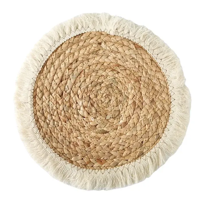 Napperon en paille ronde tissée