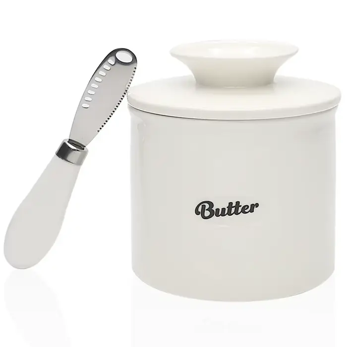 Pot à beurre français pour comptoir avec couteau à beurre à la demande, pot à beurre en céramique de