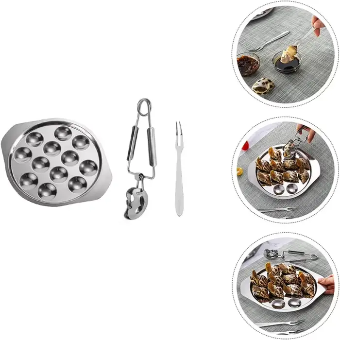 Assiette d'escargot d'escargot en acier inoxydable