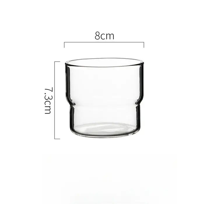 Tasse ronde en verre Transparent, tasse d'eau empilable à Double couche à l'ancienne, adaptée au caf