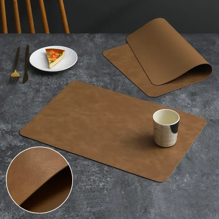 Napperons en cuir résistants à la chaleur pour cuisine