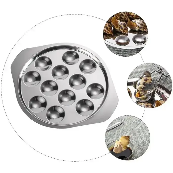 Mini assiette d'escargot de cuisine de service de verrouillage d'acier inoxydable pour la cuisson