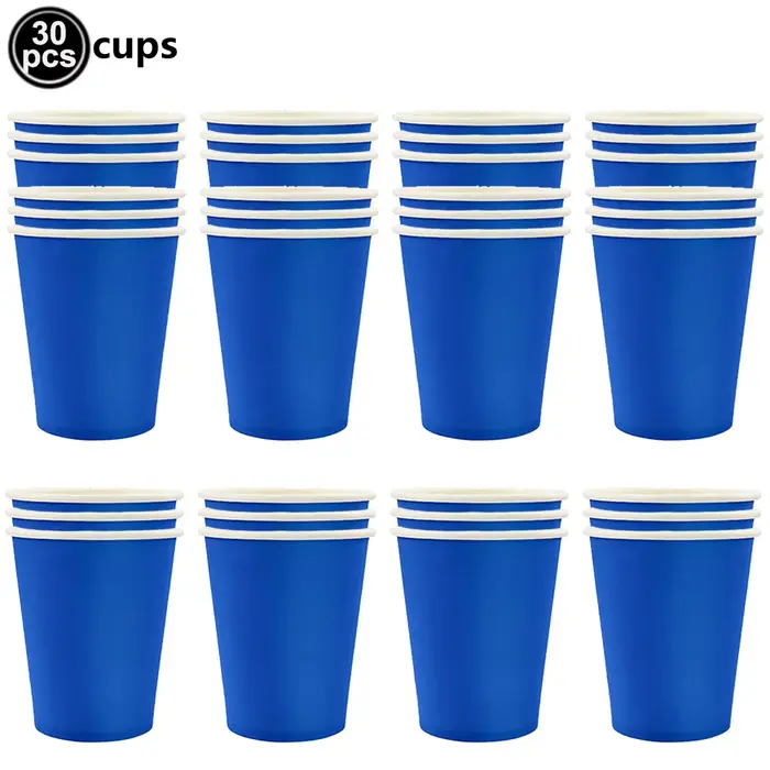 Vaisselle jetable bleu foncé