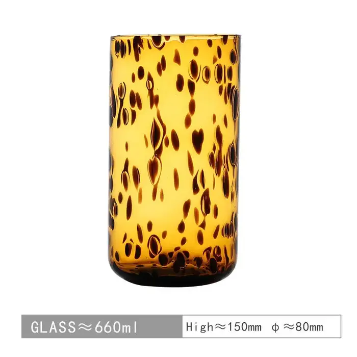 Gobelet en verre en forme de champignon léopard ambré mignon